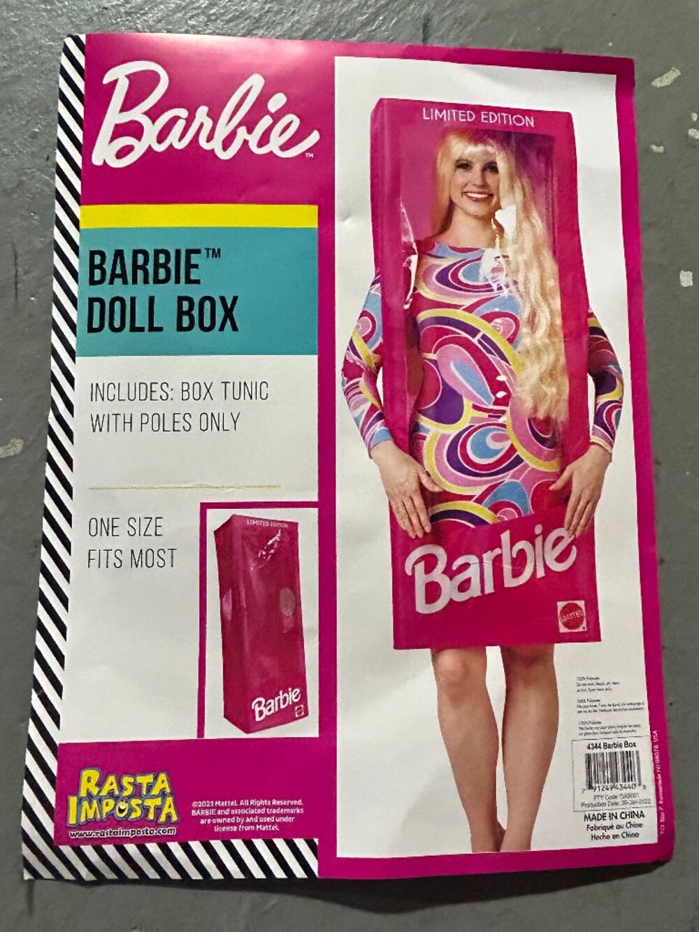 Barbie Doll Box Costume by Rasta Imposta – New